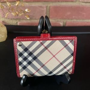 🔥 Burberry 🔥Red 🔥Canvas 🔥Icon Stripe Card Holder
